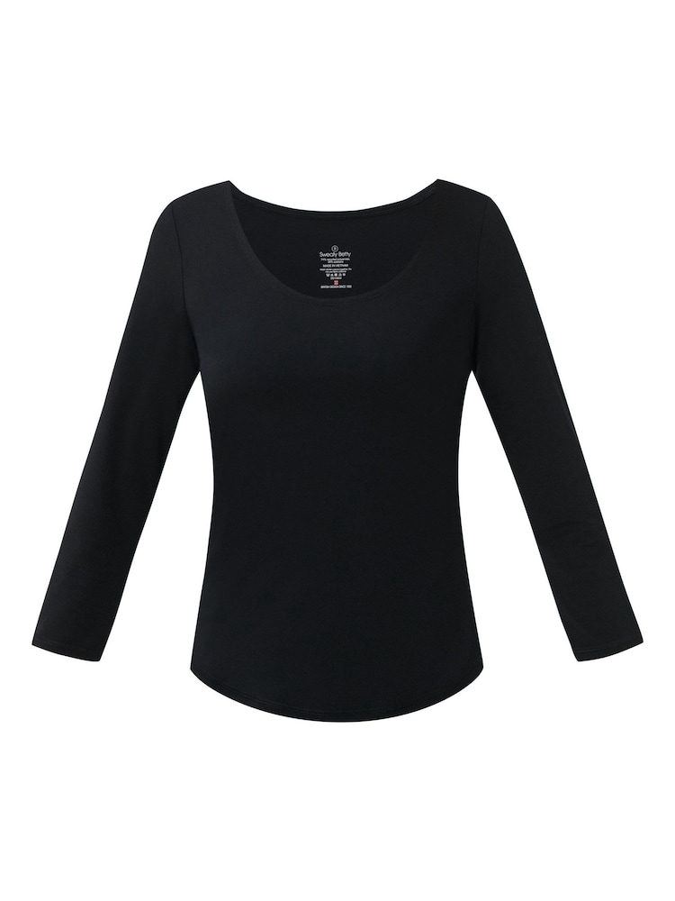 Sweaty Betty Black Ultimate Studio 3/4 Sleeve T-Shirt - Image 6 of 6 Sweaty Betty Black Ultimate Studio 3/4 Sleeve T-Shirt - Image 6 of 6