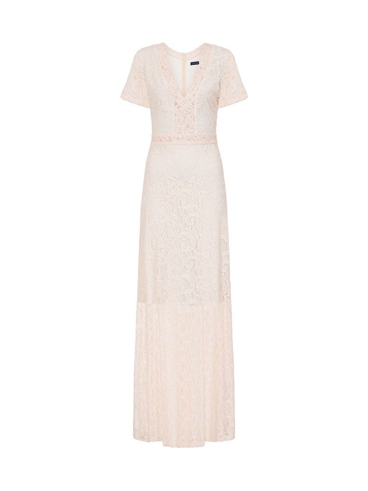 Hot Squash Cream Lace Overlay V-Neck Maxi Dress - Image 4 of 4