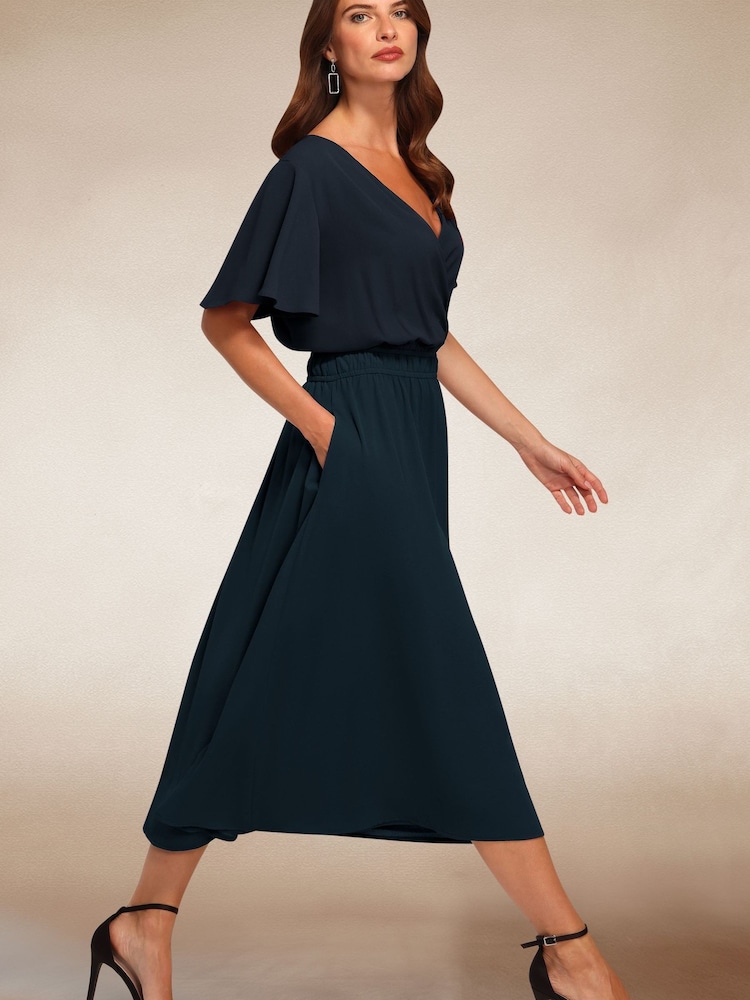 chiffon mid length dresses Womens Hot Squash Teal Blue Midi Dress US 6 Made from a luxurious BANDAGE-DRESSES Color:Ivory/Green ULTIMATE* Men's Baby Blue Floral