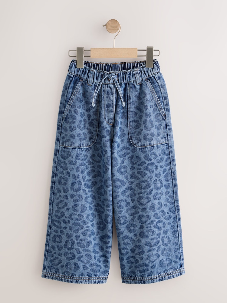 Leopard Print Denim - Pantalones de pernera ancha fáciles de poner (3-16años) - Imagen 1 de 4