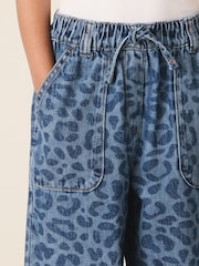 Leopard Print Denim Pull On Wide Leg Trousers (3-16yrs) - Image 5 of 9