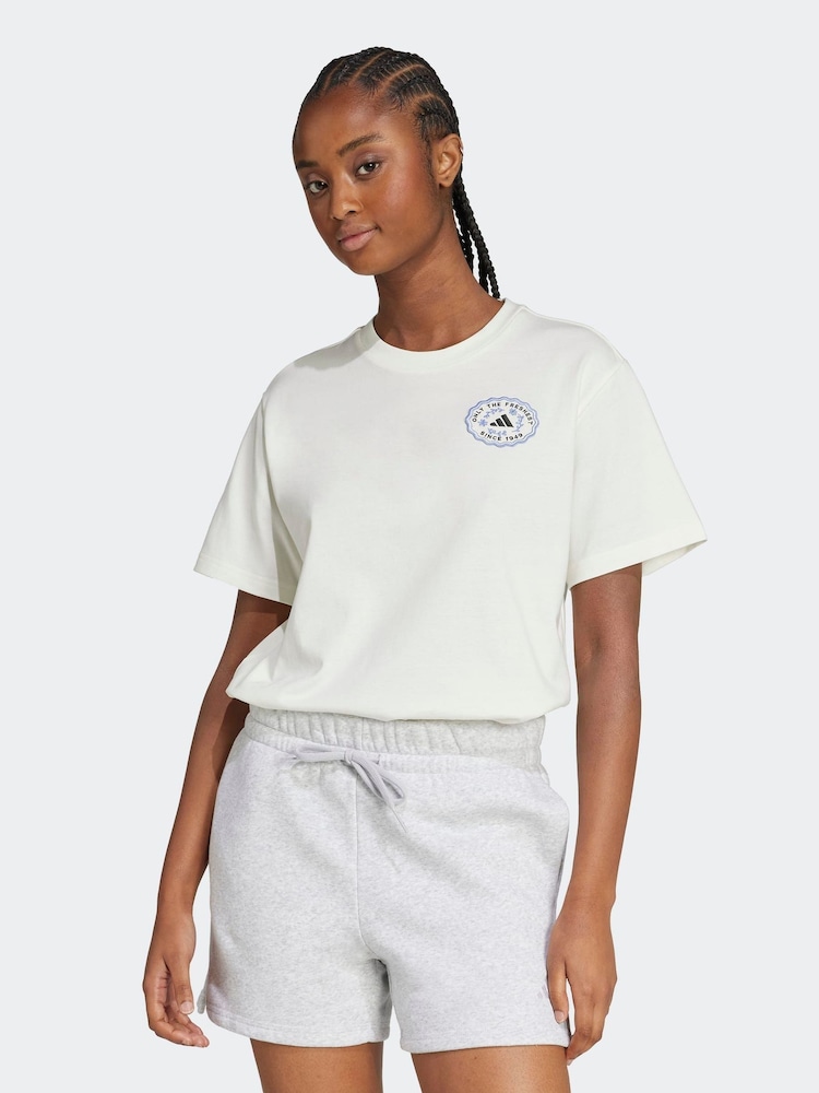 adidas White Farmers Market Graphic T-Shirt - Image 1 of 6 adidas White Farmers Market Graphic T-Shirt - Image 1 of 6