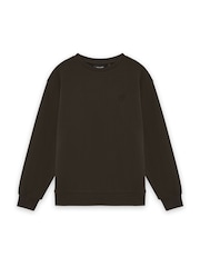 Lyle & Scott Black Heavy Weight Drop Shoulder Sweat Top - Image 1 of 1