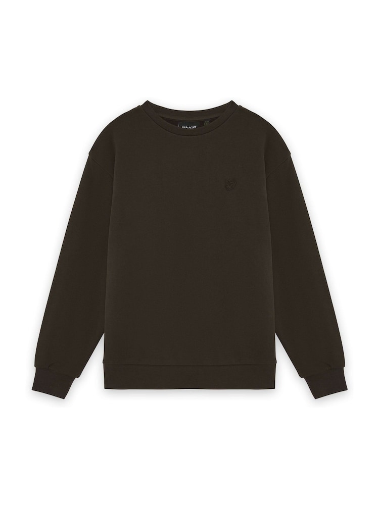 Lyle & Scott Black Heavy Weight Drop Shoulder Sweat Top - Image 1 of 1