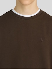 Lyle & Scott Black Heavy Weight Drop Shoulder Sweat Top - Image 3 of 6