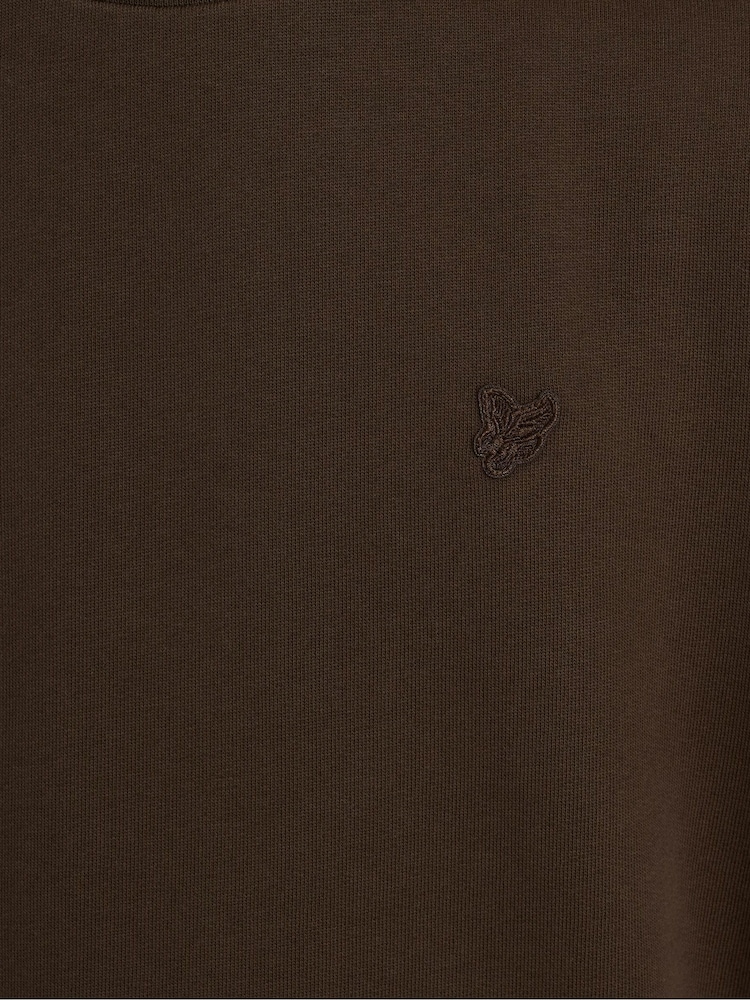 Lyle & Scott Black Heavy Weight Drop Shoulder Sweat Top - Image 6 of 6