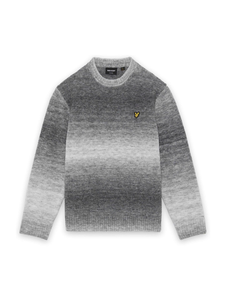Lyle & Scott Grey Ombre Crew Neck Jumper - Image 1 of 1 Lyle & Scott Grey Ombre Crew Neck Jumper - Image 1 of 1