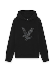 Lyle & Scott Black Pixelated Eagle Print Hoodie - Image 1 of 1