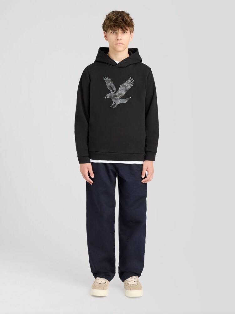 Lyle & Scott Black Pixelated Eagle Print Hoodie - Image 2 of 6