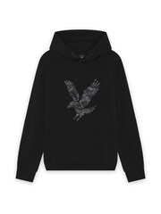 Lyle & Scott Black Pixelated Eagle Print Hoodie - Image 5 of 6