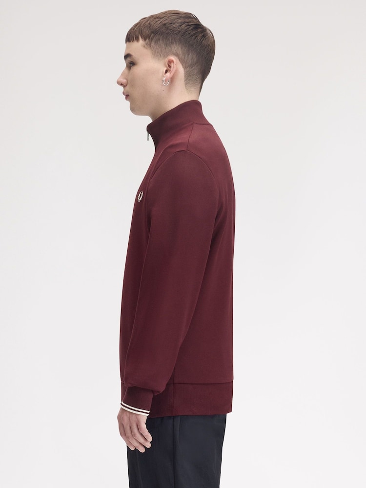 Fred Perry Red Zip Sweatshirt - Image 2 of 5
