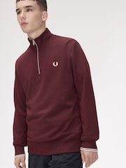 Fred Perry Red Zip Sweatshirt - Image 3 of 5