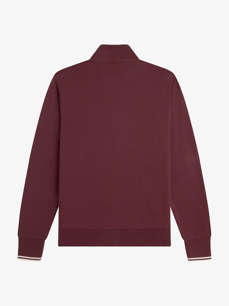 Fred Perry Red Zip Sweatshirt - Image 5 of 5