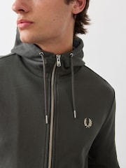 Fred Perry Green Hooded Zip Through Sweatshirt - Image 4 of 6
