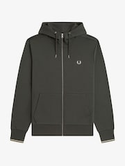 Fred Perry Green Hooded Zip Through Sweatshirt - Image 5 of 6