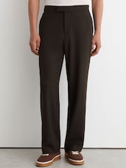 Reiss Brown Found Relaxed Fit Stretch Drawstring Trousers - Image 3 of 7