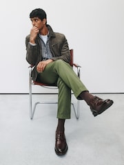 Tan Brown Leather Derby Shoes - Image 2 of 8