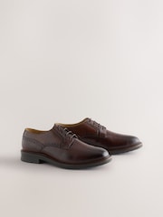 Tan Brown Leather Derby Shoes - Image 4 of 8