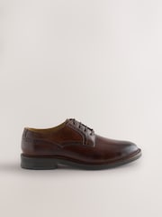 Tan Brown Leather Derby Shoes - Image 5 of 8