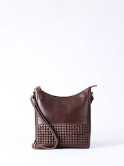 Lakeland Leather Brown Waverton Woven Medium Cross-Body Bag - Image 1 of 8