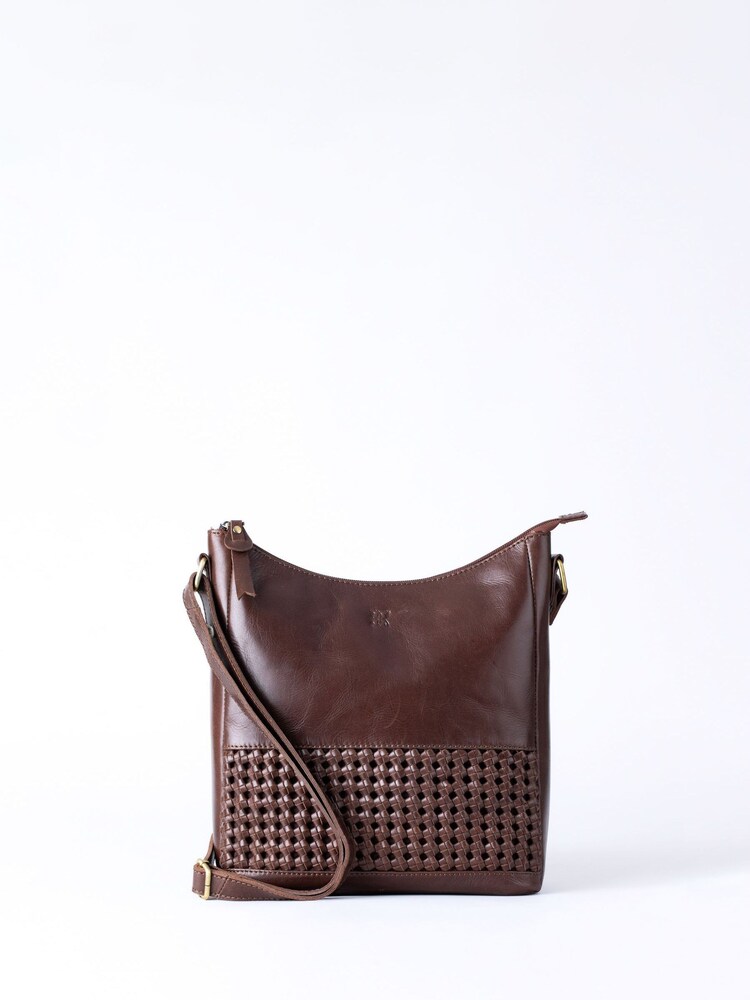 Lakeland Leather Brown Waverton Woven Medium Cross-Body Bag - Image 1 of 8