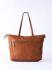Lakeland Leather Brown Storrs Woven Tote Bag - Image 2 of 6
