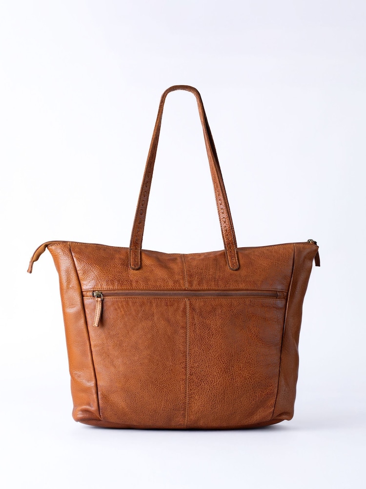 Lakeland Leather Brown Storrs Woven Tote Bag - Image 2 of 6 Lakeland Leather Brown Storrs Woven Tote Bag - Image 2 of 6