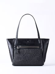 Lakeland Leather Black Waverton Woven Tote Bag - Image 1 of 7