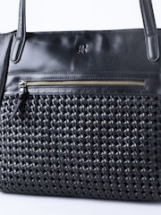 Lakeland Leather Black Waverton Woven Tote Bag - Image 6 of 7