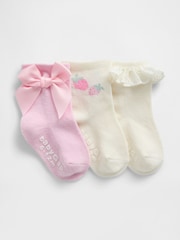Gap Pink Crew Socks 3-Packs - Image 1 of 1