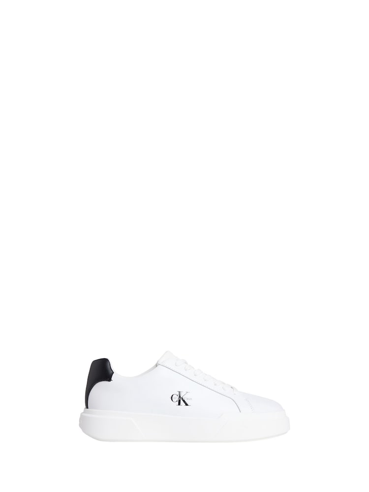 Calvin Klein White Avenue Leather Logo Trainers - Image 1 of 4 Calvin Klein White Avenue Leather Logo Trainers - Image 1 of 4