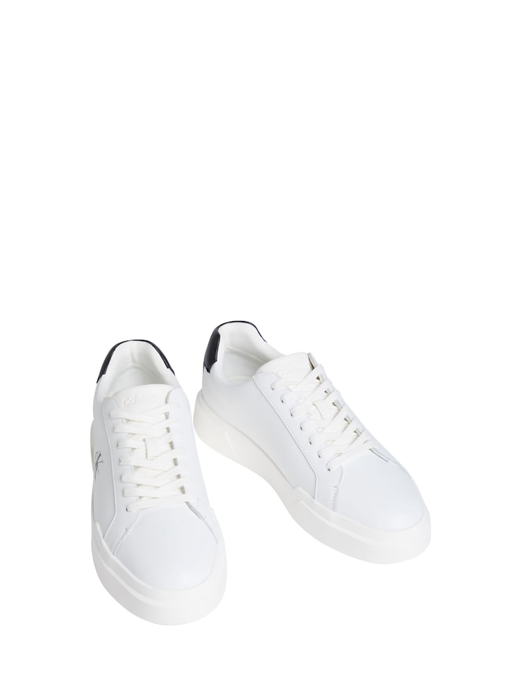 Calvin Klein White Avenue Leather Logo Trainers - Image 2 of 4 Calvin Klein White Avenue Leather Logo Trainers - Image 2 of 4