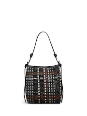 ブラック - Radley The Camden ラフィアチェック柄ショルダーバッグ - 画像 1 / 5