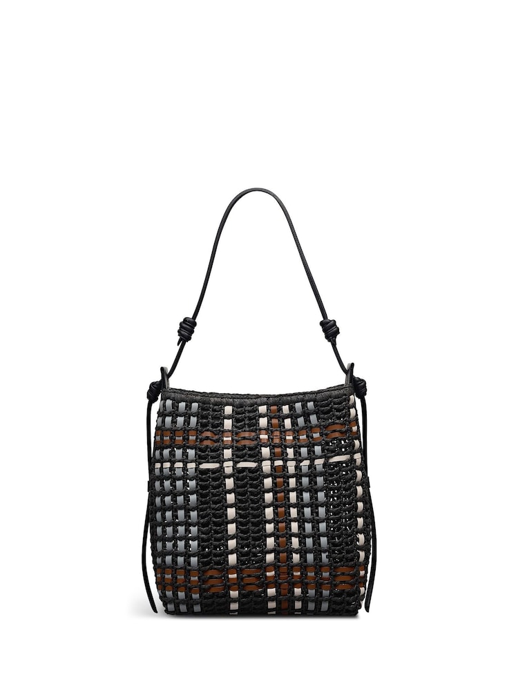 ブラック - Radley The Camden ラフィアチェック柄ショルダーバッグ - 画像 1 / 5