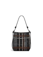 ブラック - Radley The Camden ラフィアチェック柄ショルダーバッグ - 画像 2 / 5