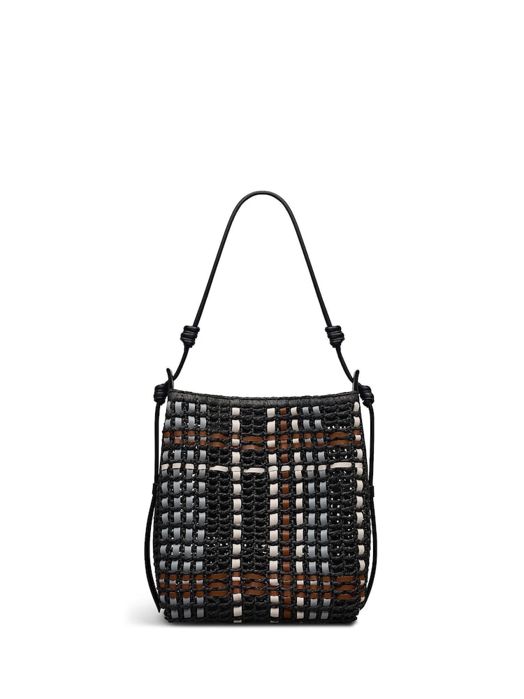 ブラック - Radley The Camden ラフィアチェック柄ショルダーバッグ - 画像 2 / 5