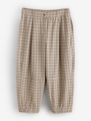 Laura Ashley Brown Check Check Barrel Leg Trousers - Image 5 of 6