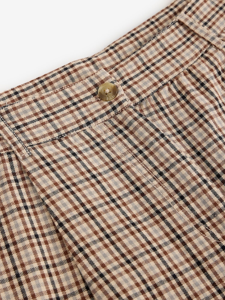 Laura Ashley Brown Check Check Barrel Leg Trousers - Image 6 of 6 Laura Ashley Brown Check Check Barrel Leg Trousers - Image 6 of 6