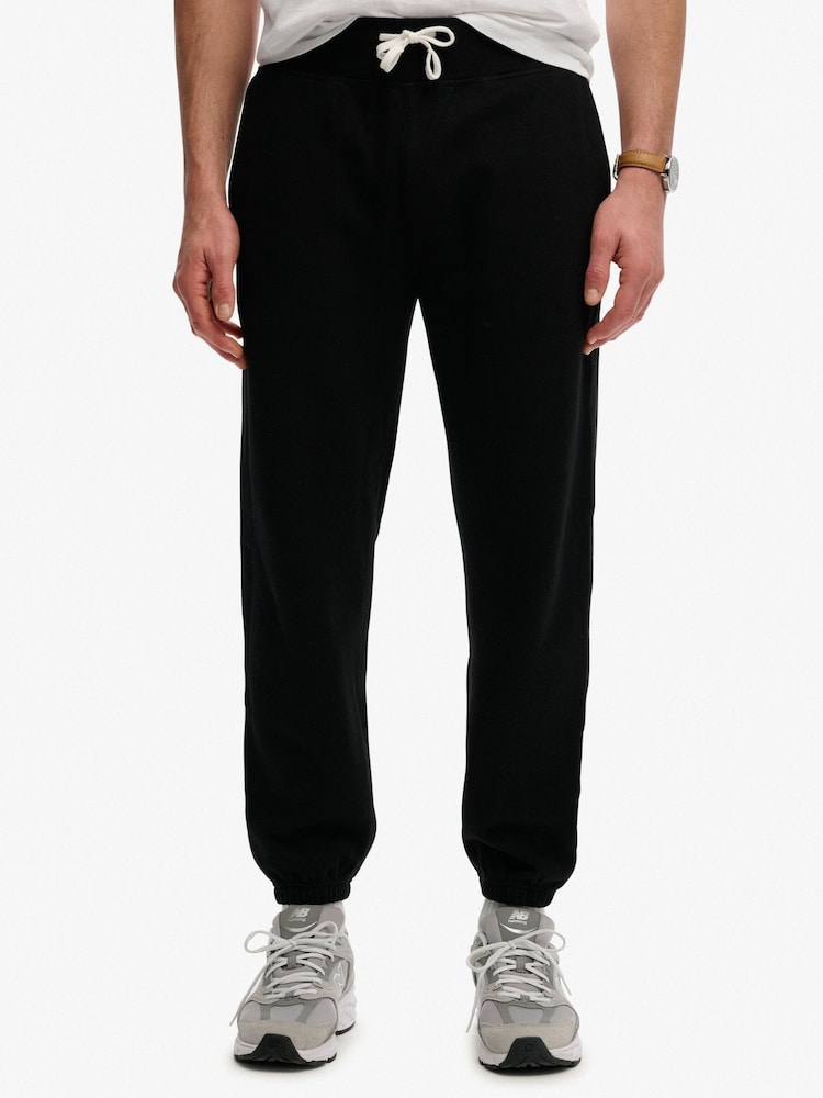 Superdry Black Essential Logo Classic Joggers - Image 1 of 7 Superdry Black Essential Logo Classic Joggers - Image 1 of 7