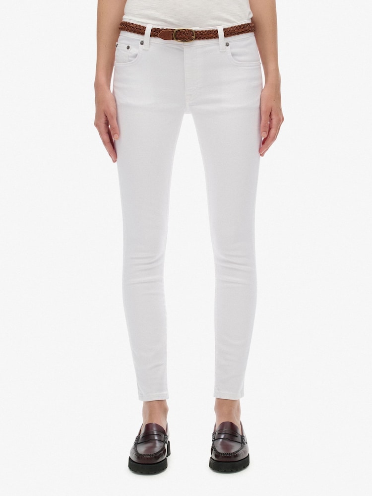 Superdry White Mid Rise Skinny Jeans - Image 1 of 8