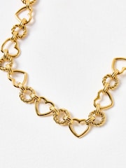 Oliver Bonas Gold Tone Romy Stainless Steel Waterproof Heart Chunky Chain Necklace - Image 2 of 4