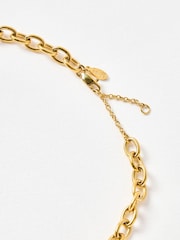 Oliver Bonas Gold Tone Danica Stainless Steel Waterproof Heart Charm Chain Necklace - Image 3 of 4