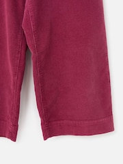 Oliver Bonas Pink Dark Corduroy Cropped Wide Leg Trousers - Image 5 of 7