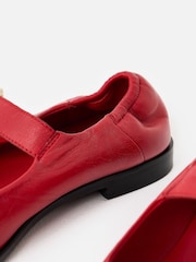 Oliver Bonas Red Leather Ballet Shoes - Image 5 of 7