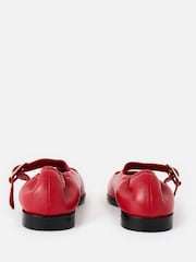 Oliver Bonas Red Leather Ballet Shoes - Image 6 of 7