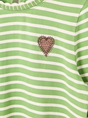 Oliver Bonas Striped Heart Embroidered Long Sleeve Top - Изображение 5 7