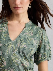 White Stuff Green Leah Jersey Dress - Image 4 of 6