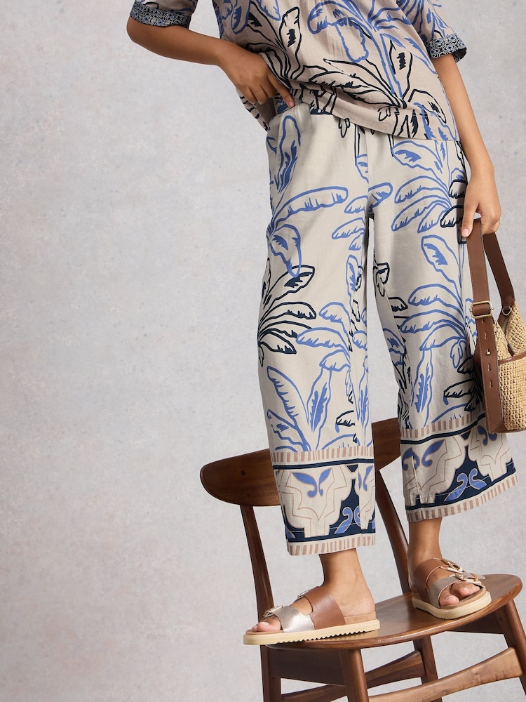 White Stuff White Shelly Linen Blend Culottes - Image 1 of 6