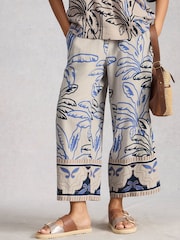 White Stuff White Shelly Linen Blend Culottes - Image 2 of 6