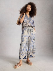 White Stuff White Shelly Linen Blend Culottes - Image 4 of 6